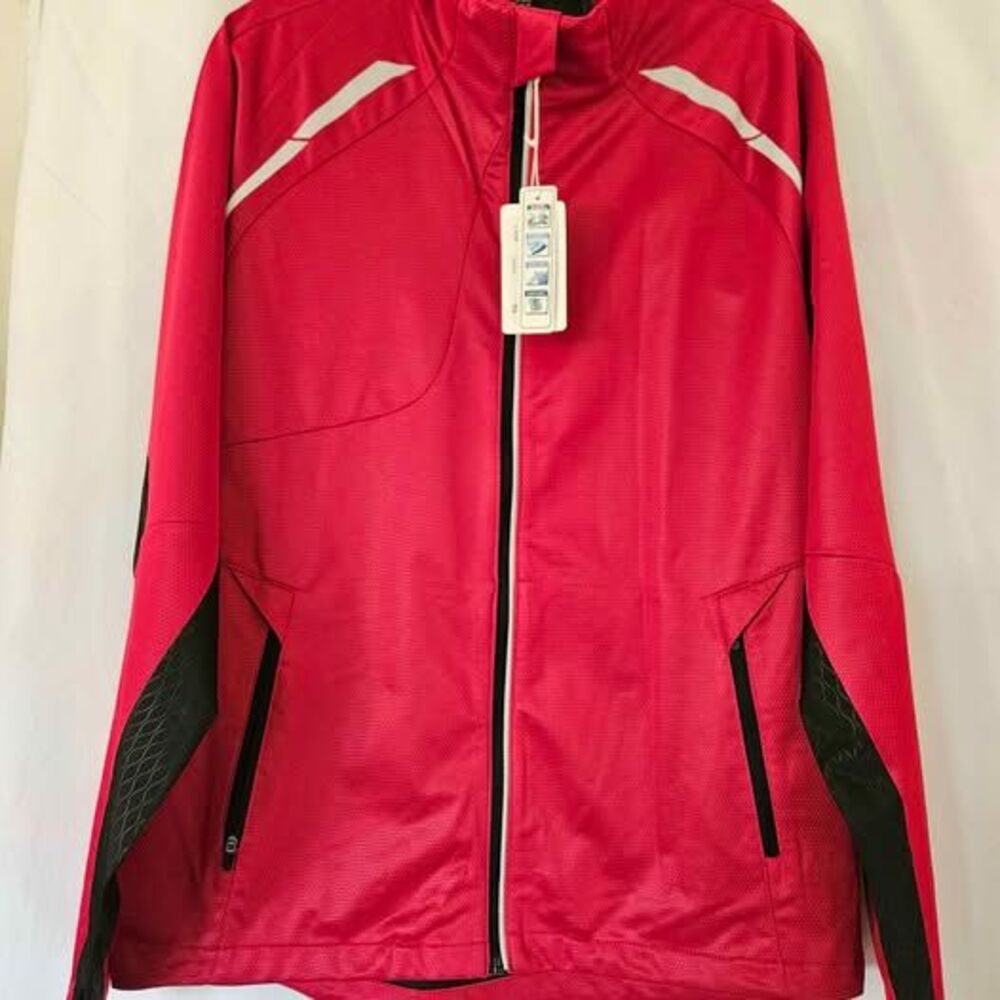 Men’s Large North End Sport Dynamo Red Black Reflective Jacket New
